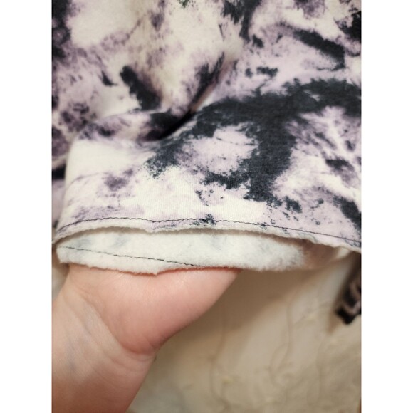 SOCIALITE WOMENS XL BLACK WHITE SWEATSHIRT CROPPED TIE DYE ARTSY WATERCOLOR HIP - Picture 4 of 13